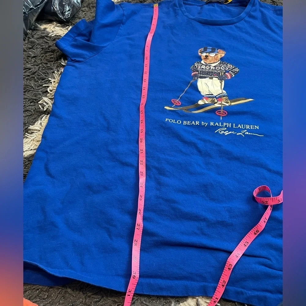 Polo Ralph Lauren Polo Bear Skiing Short Sleeve T-Shirt Blue-Authenticated